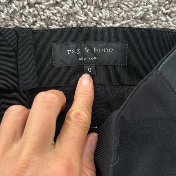 Rag & Bone Dani Pants Lamb Leather Side Stripe Black Stretch Hi-Rise  Sz 0 - Picture 4 of 5